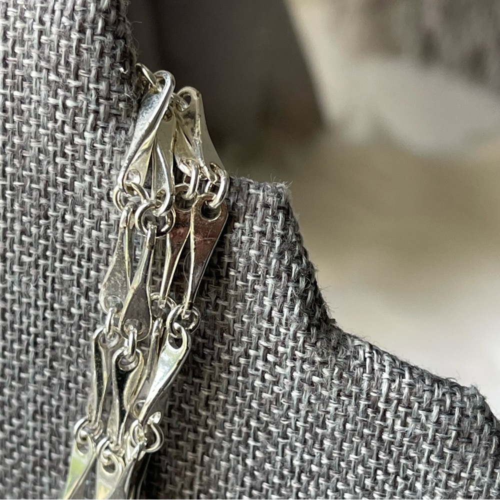 GIVENCHY |Small Bar Link Chain Silver Tone Multi-Strand 16" Long Necklace - Picture 7 of 16